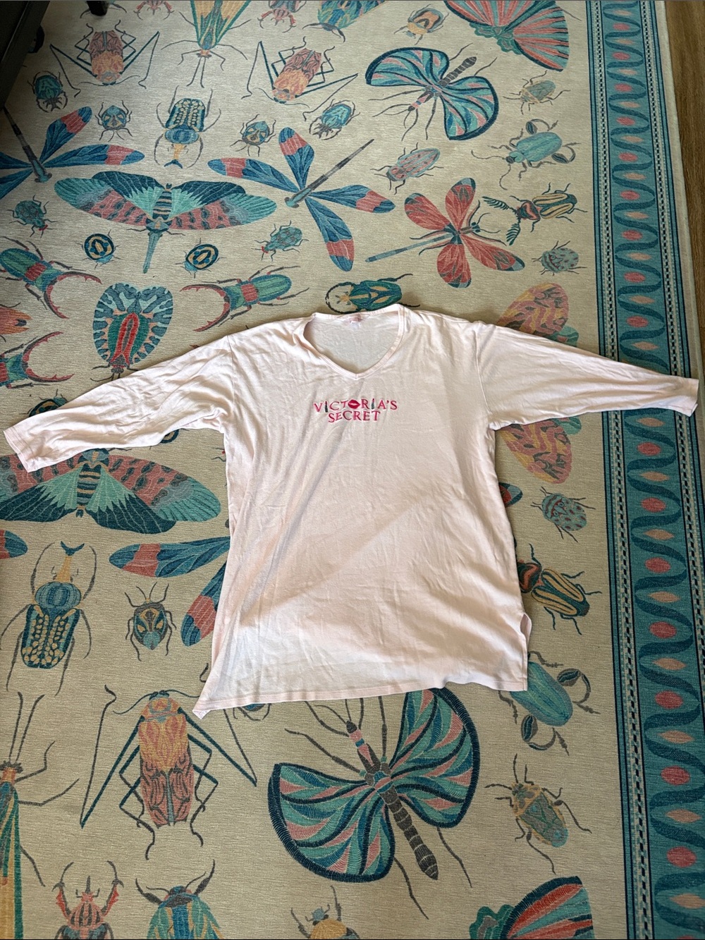 Vintage 2003 Victoria's Secret Light Pink Long Sleeve Nightgown